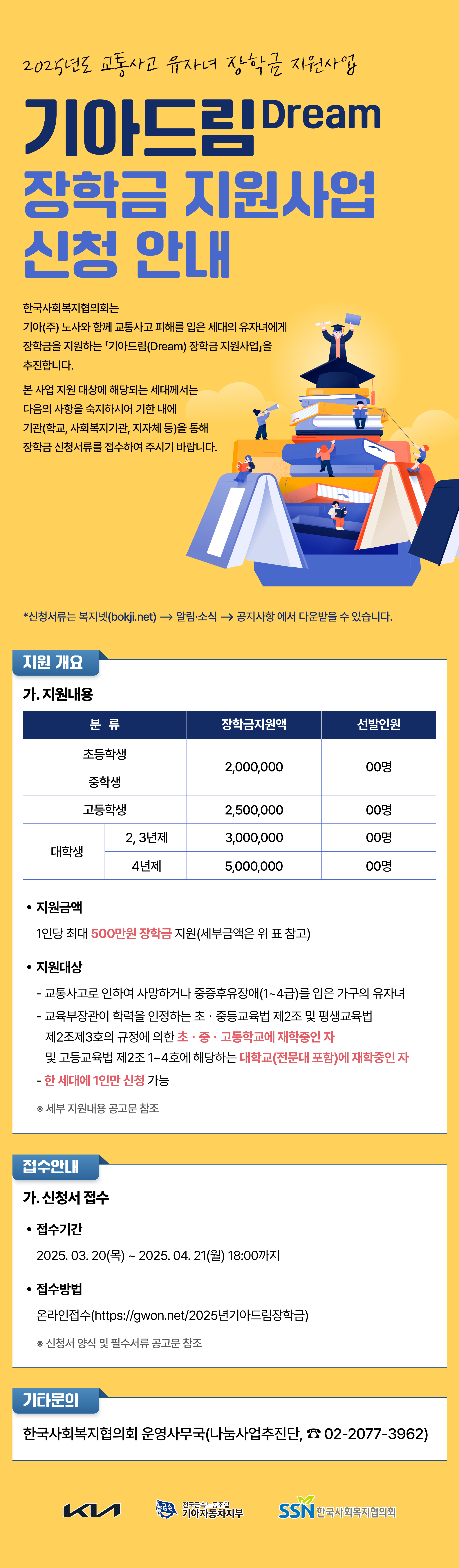 2025년도 기아드림 장학금 지원사업 안내
